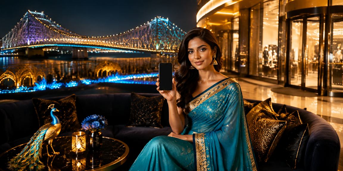 Colorful Kolkata sports betting in traditional saree